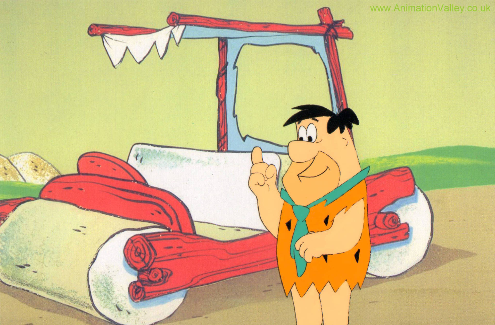 Fred Flintstone Flintmobile Cartoon Art