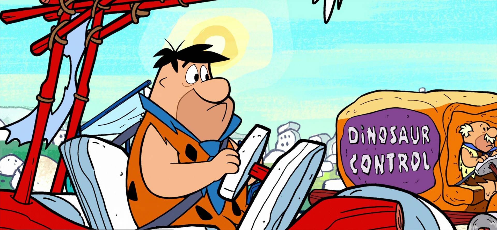 Fred Flintstone Flintmobile In Wwe Smackdown Background