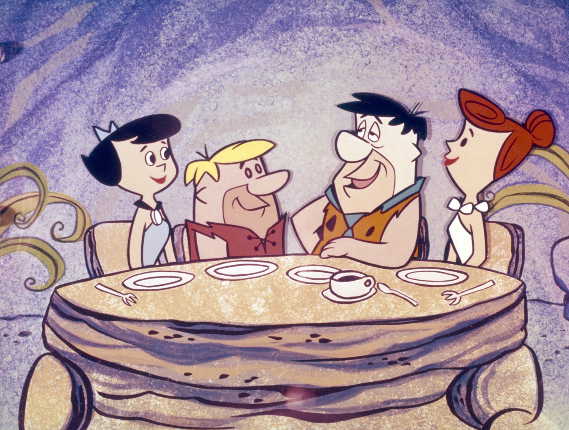 Fred Flintstone Friends Cartoon Art Background