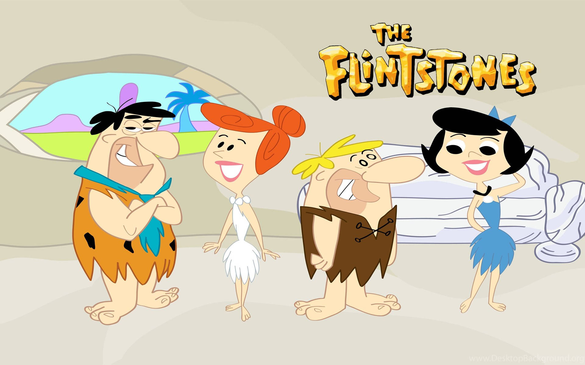 Fred Flintstone Friends Cartoon Cover Background