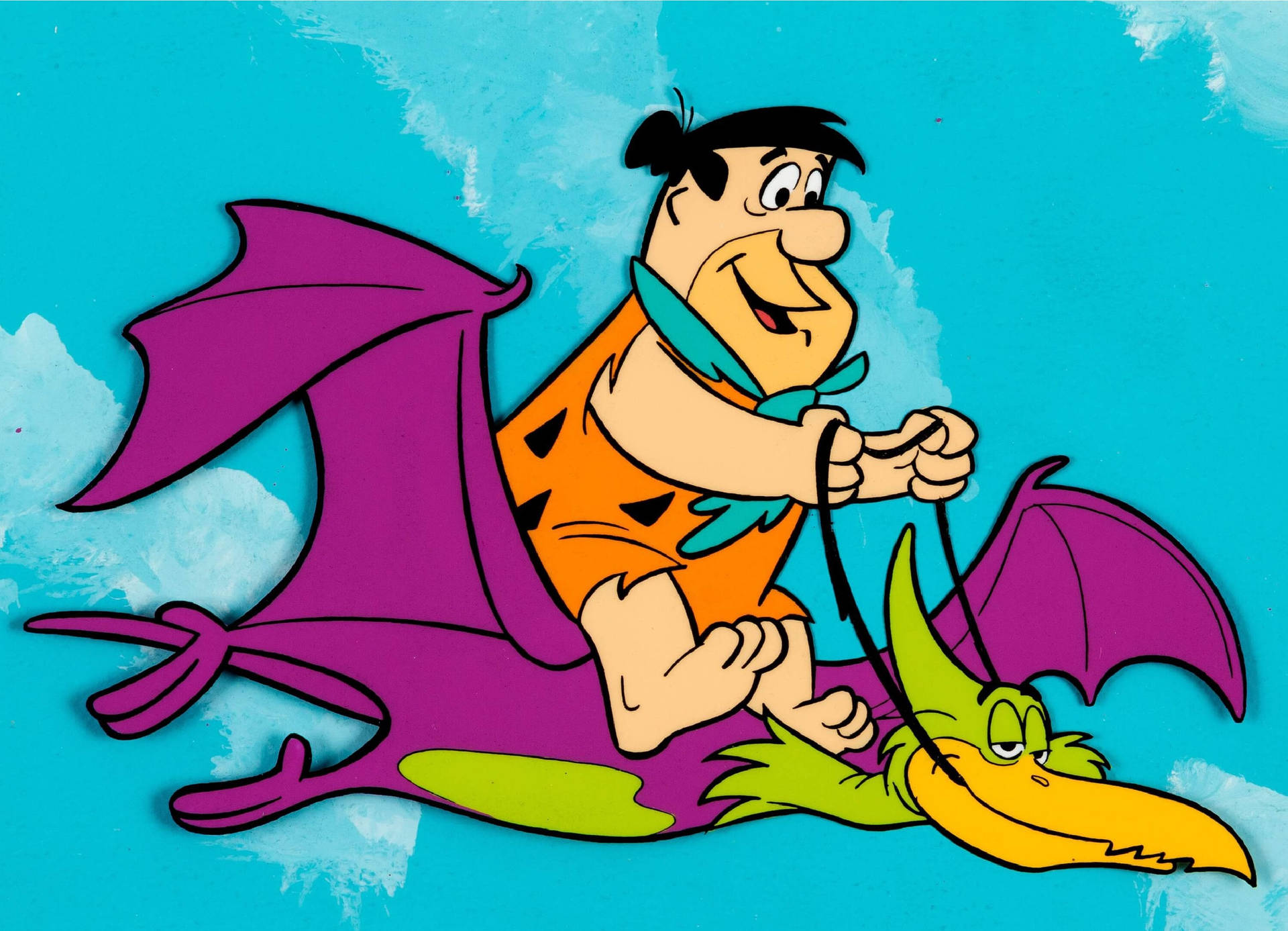 Fred Flintstone Rides Pterodactyl