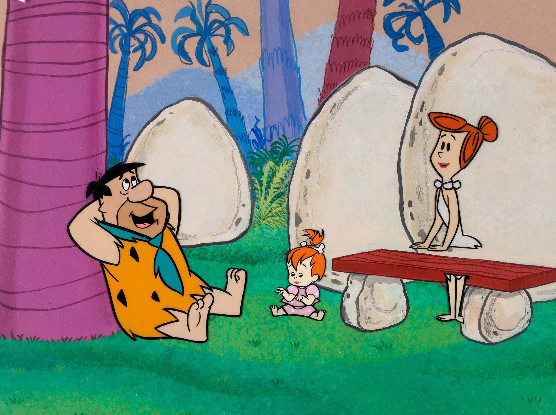 Fred Flintstone Swedish Visitors Comic Background