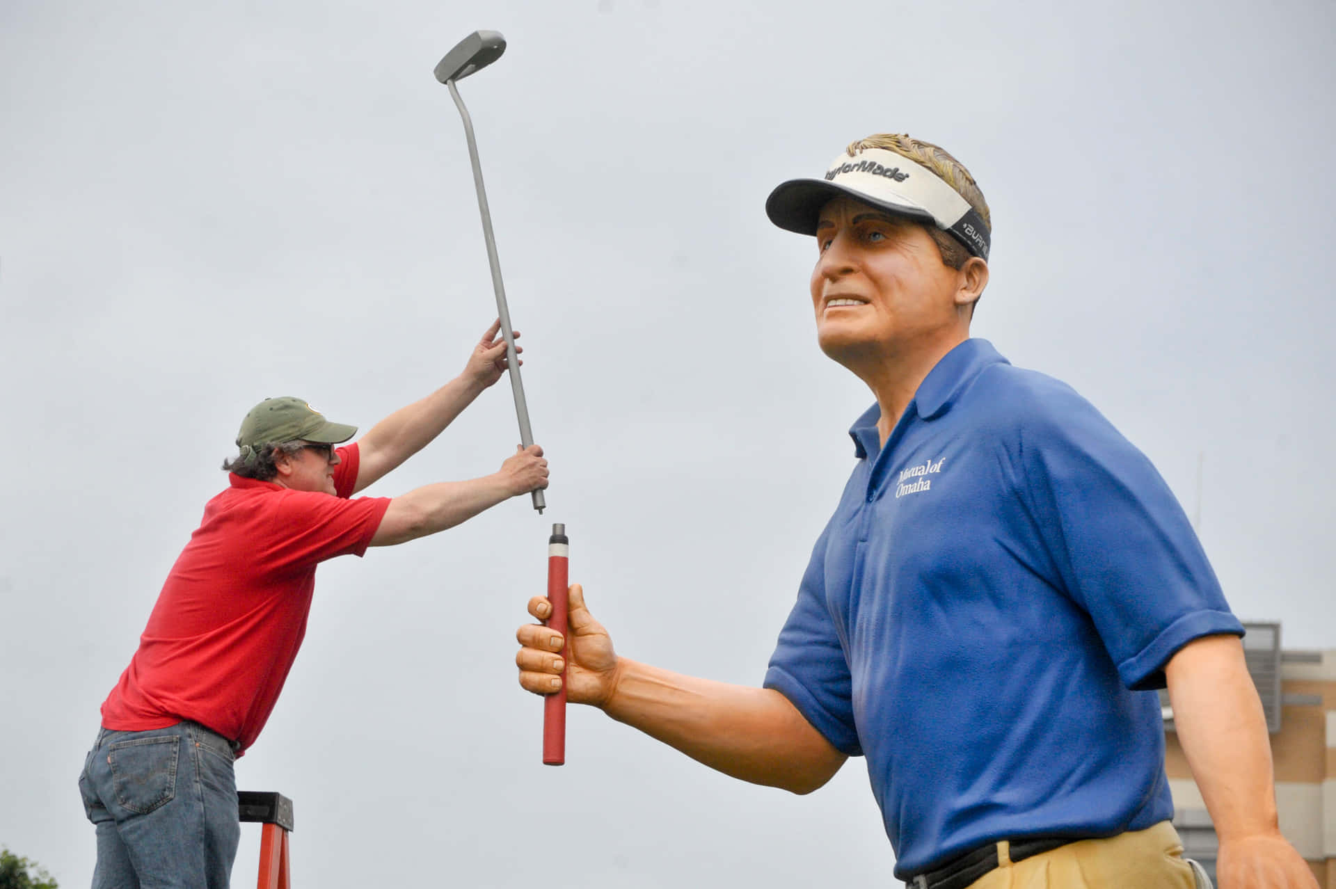 Fred Funk And A Giant Statue