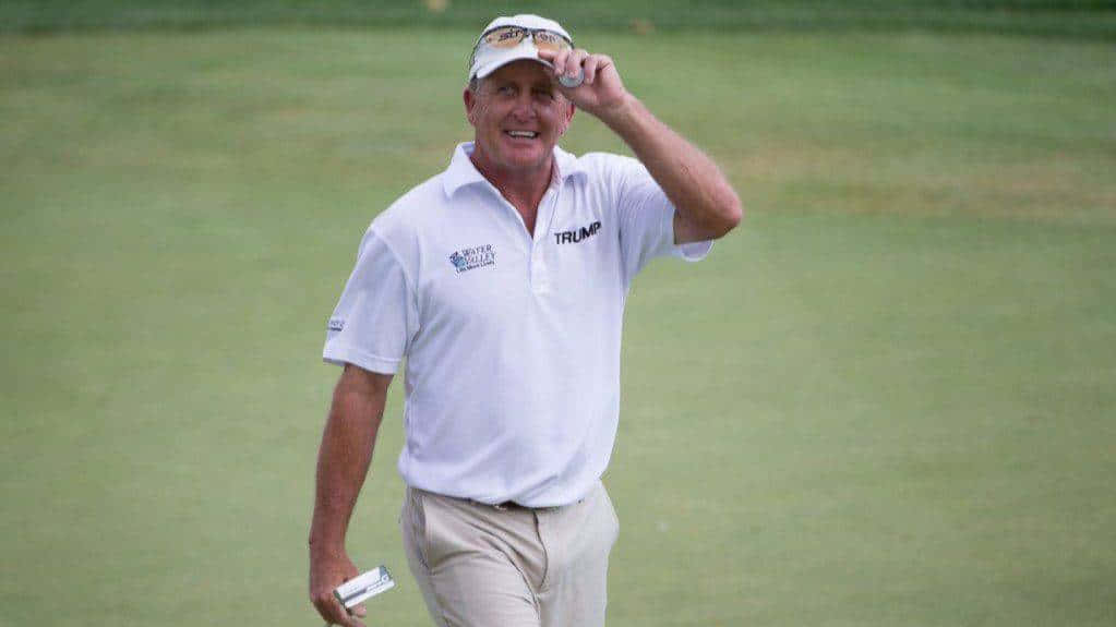Fred Funk Holding His Cap