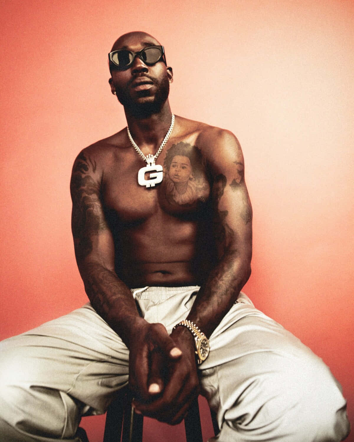 Freddie Gibbs Shirtless Portrait Background