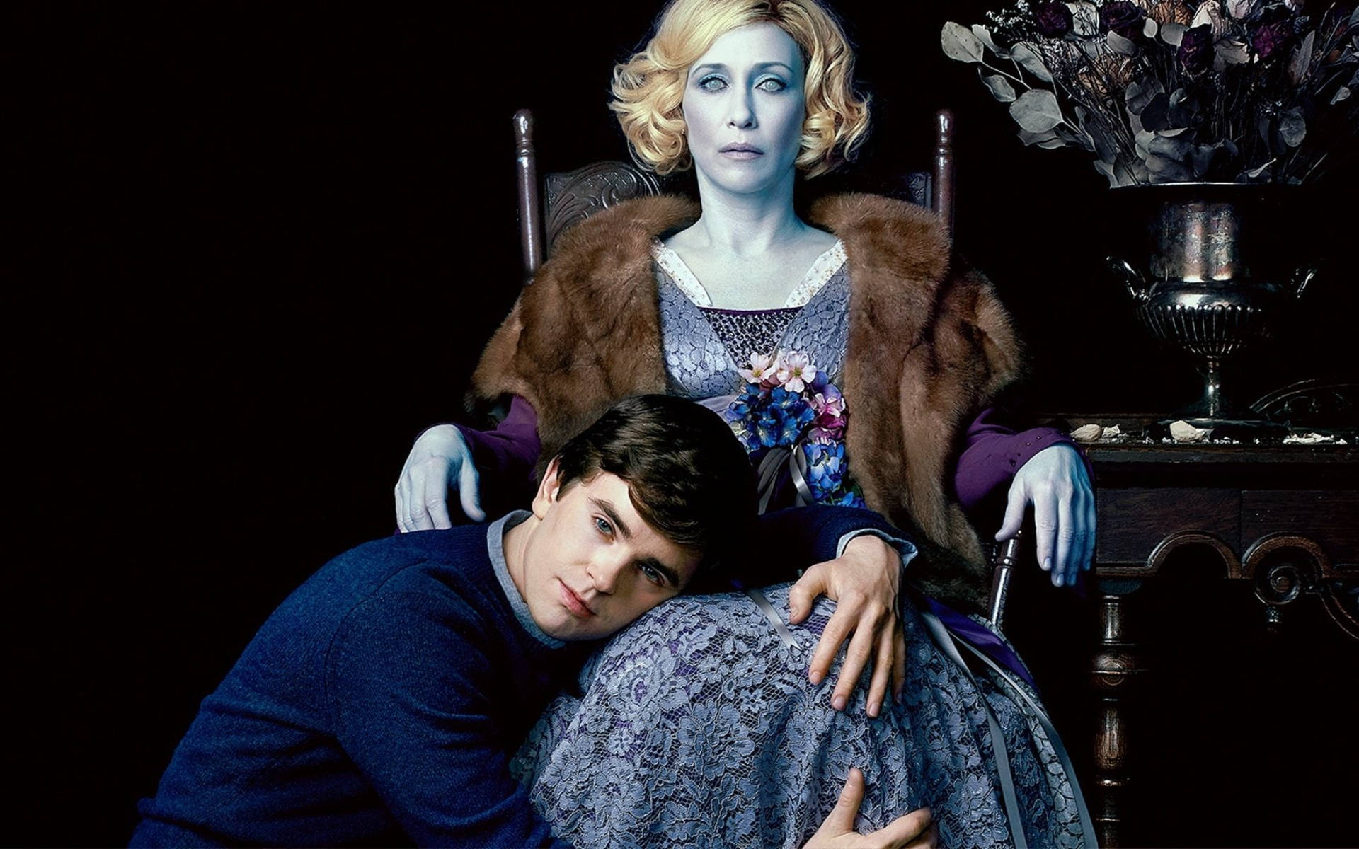 Freddie Highmore And Vera Farmiga Cover Background