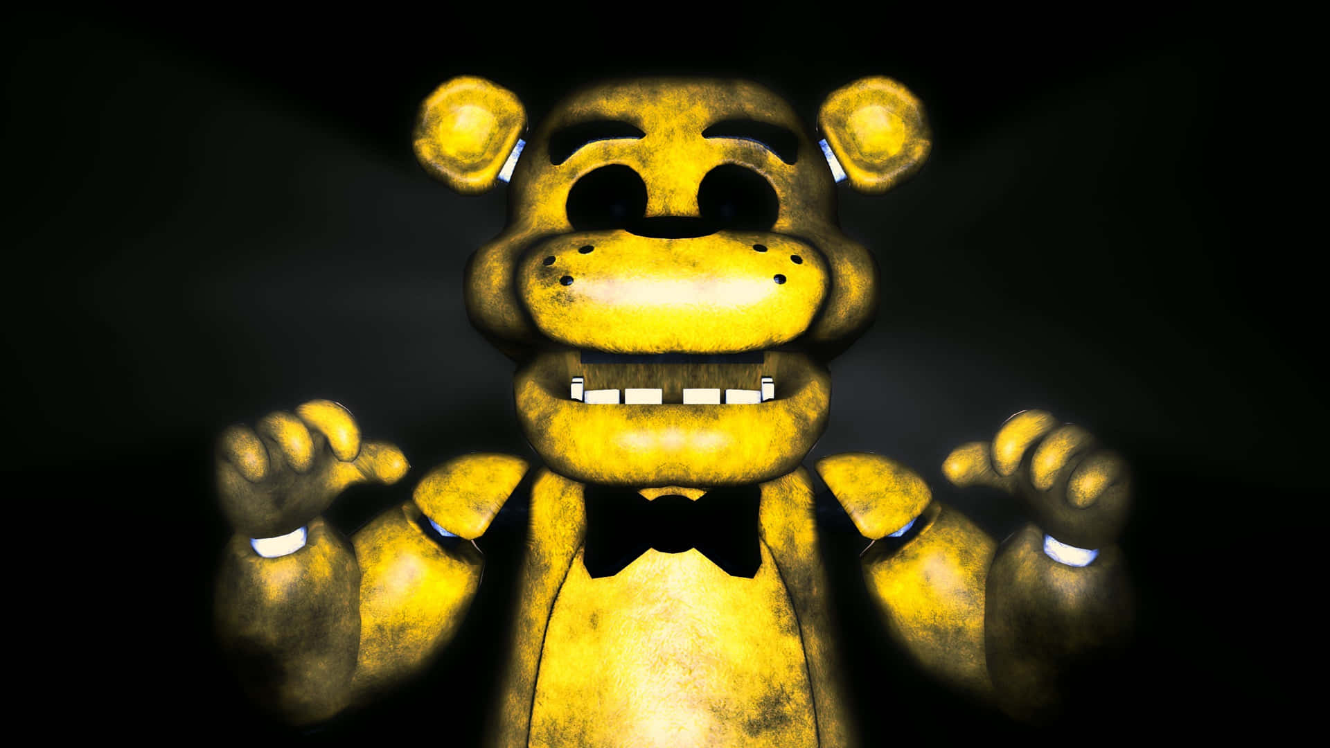 Freddy Fazbear Posing Confidently In Front Of An Eerie Backdrop Background