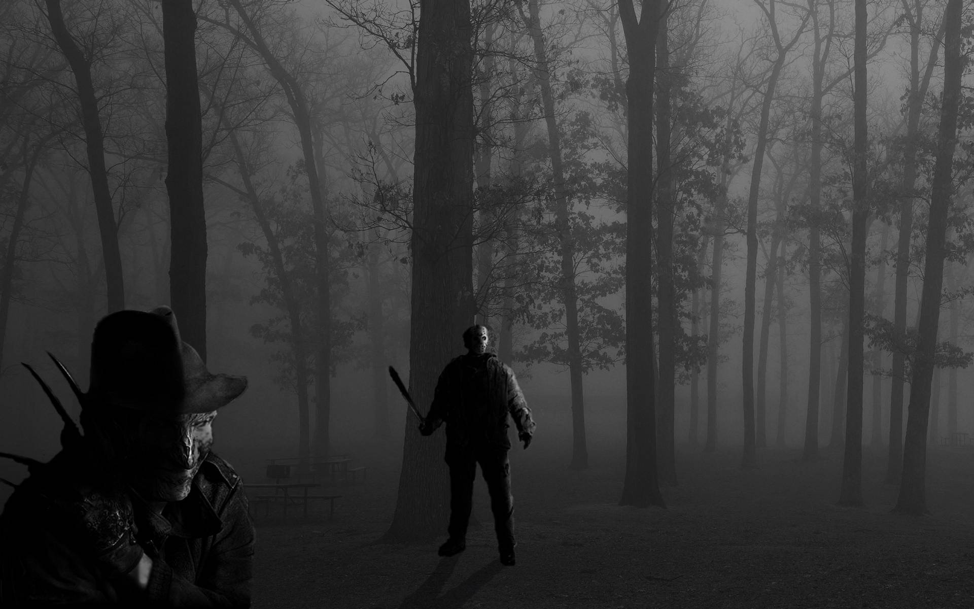 Freddy Krueger In The Forest Background