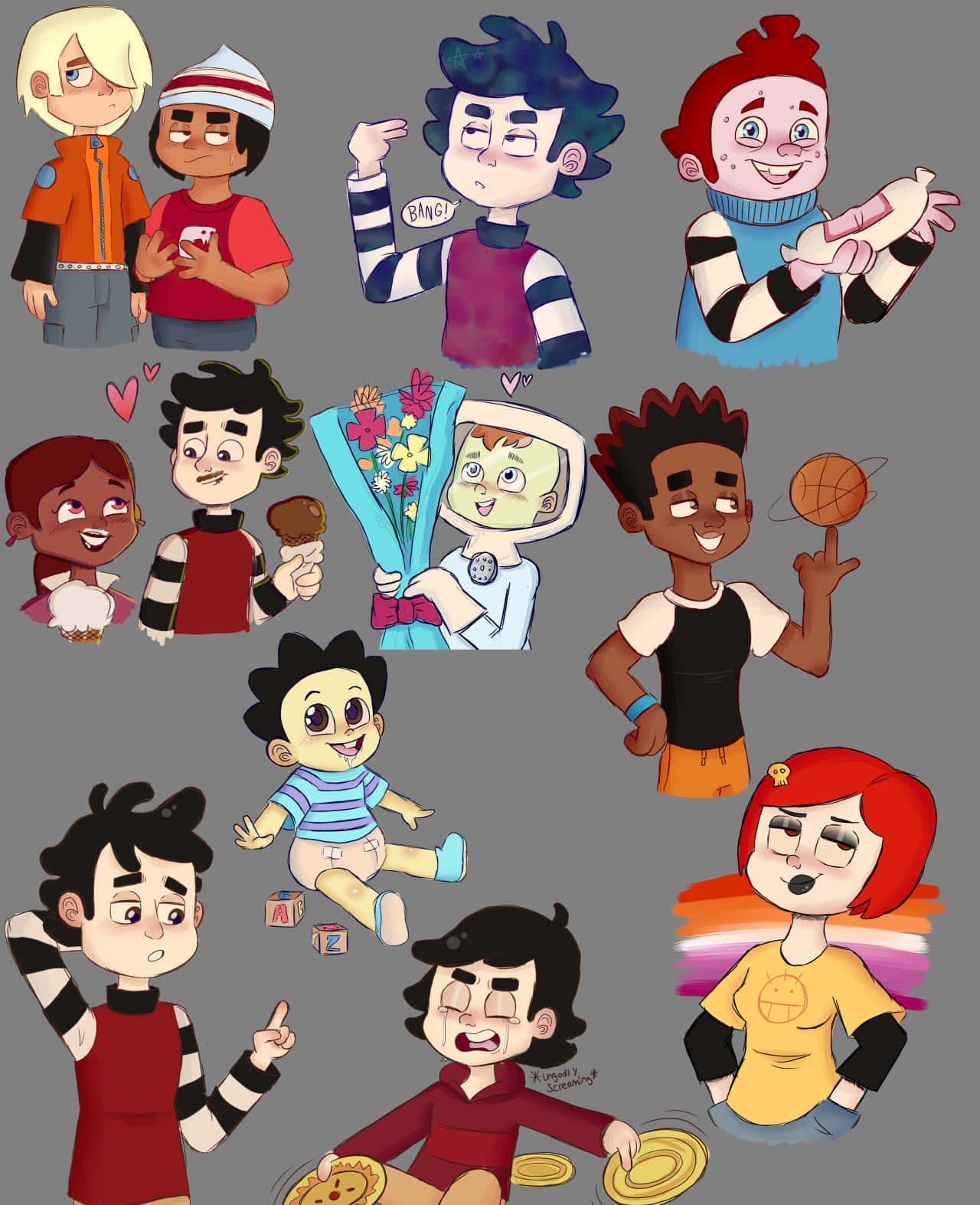 Freds Head Characters Digital Art Background