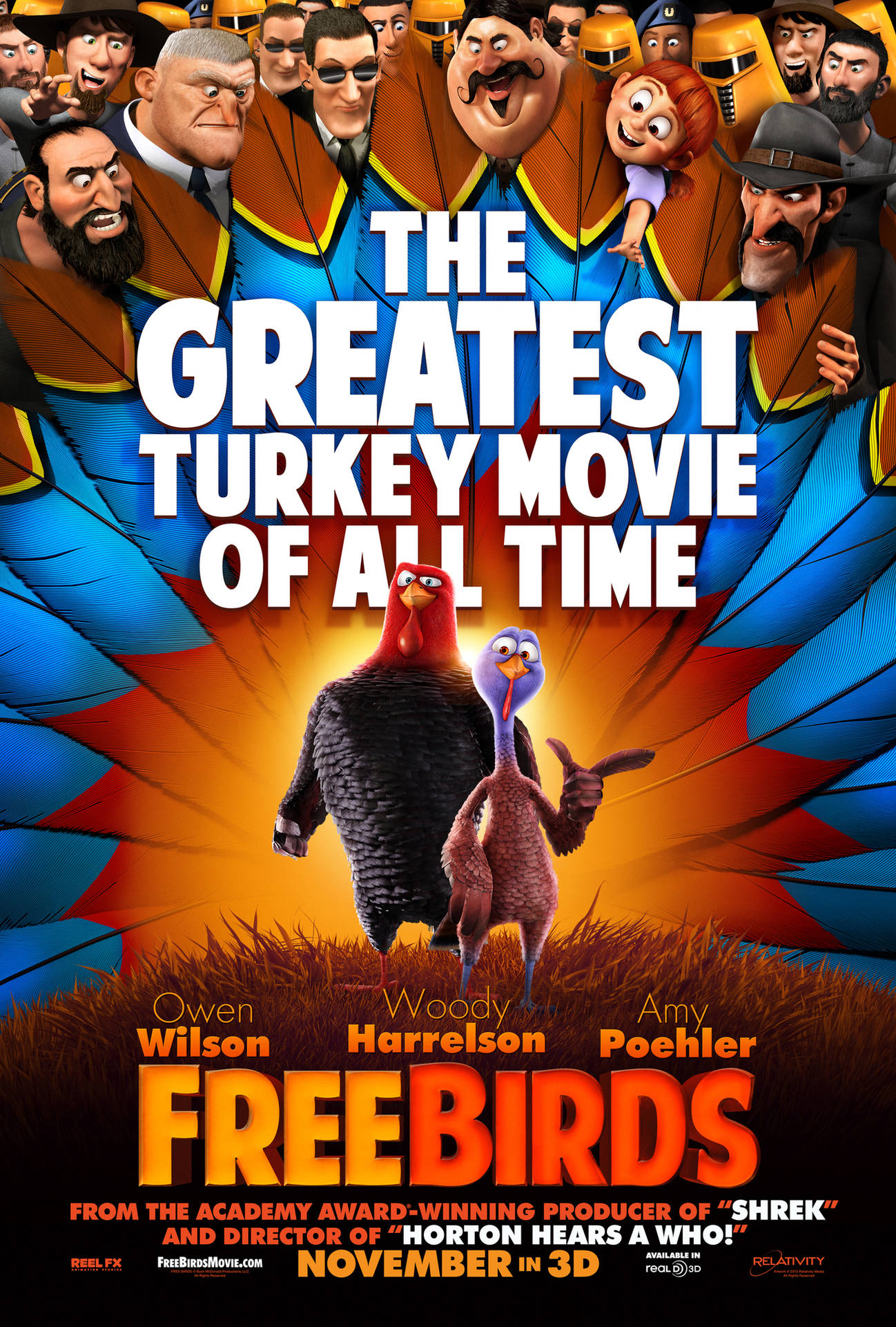 Free Birds Movie Fun Promotional Poster Background