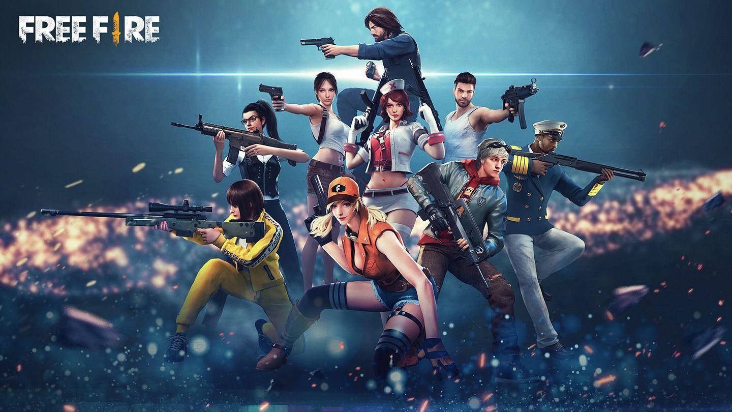 Free Fire 3d Characters In Explosion Background