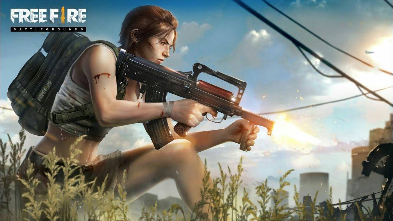 Free Fire 3d Girl Aiming Gun Background