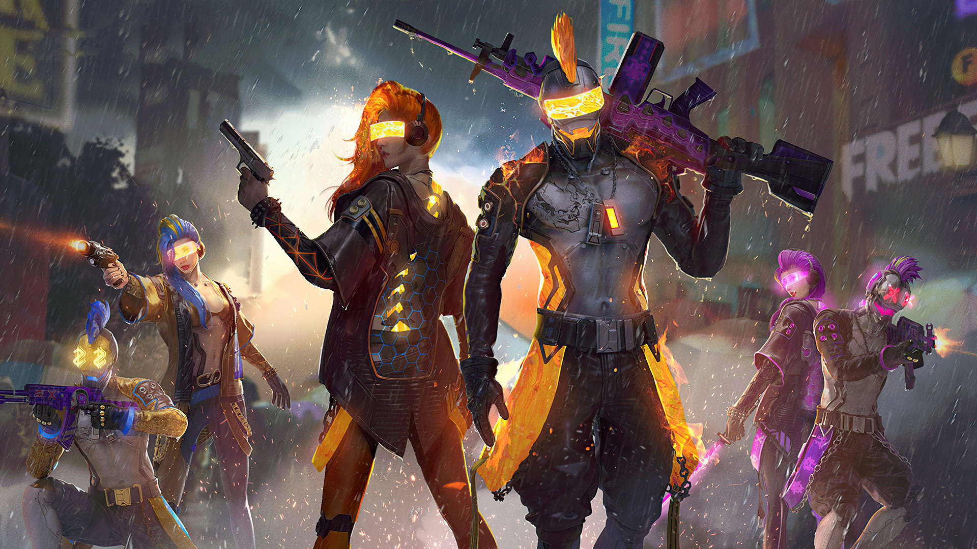 Free Fire 4k Characters With Led Glasses