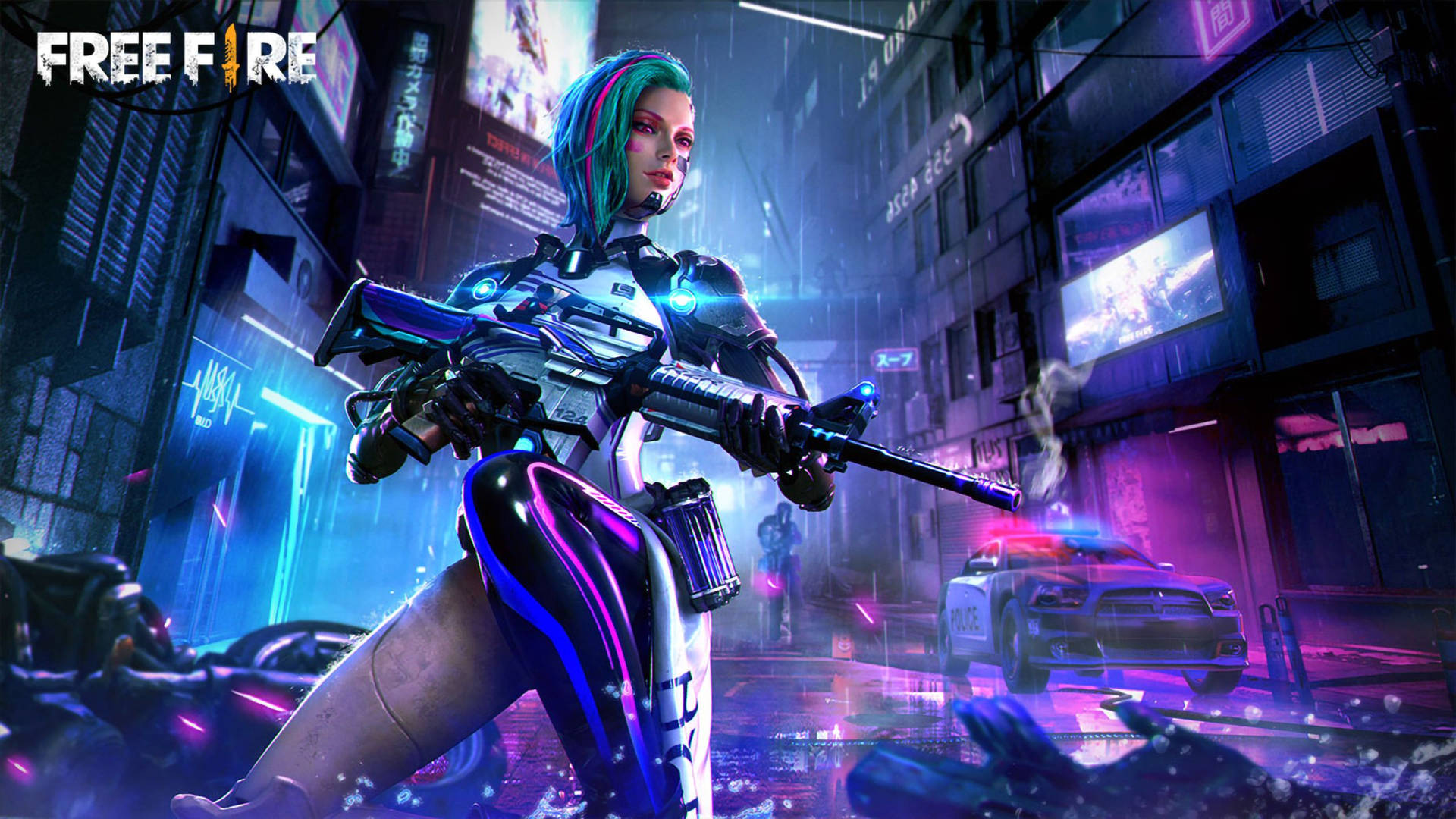 Free Fire 4k Cyberpunk Girl Background