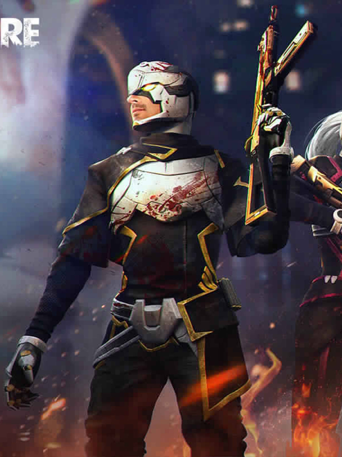 Free Fire Character Black And White Suit Background