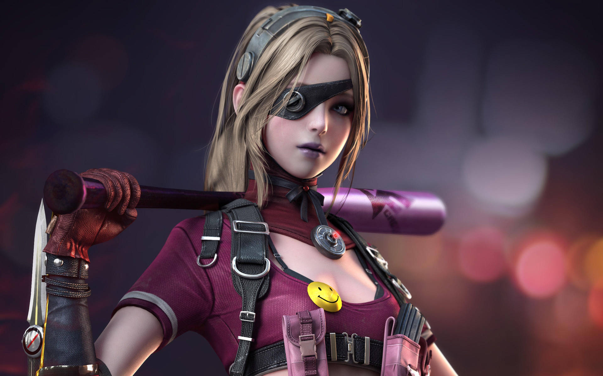 Free Fire Character With Eye Patch Background