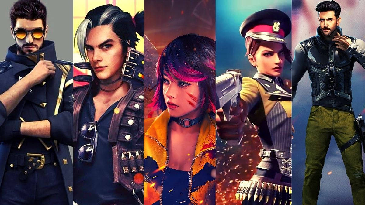 Free Fire Characters Collage Background