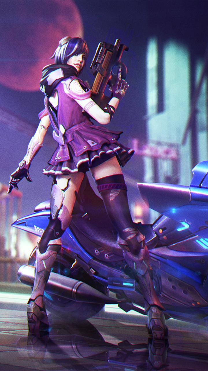 Free Fire Clown Girl Holding Gun 3d