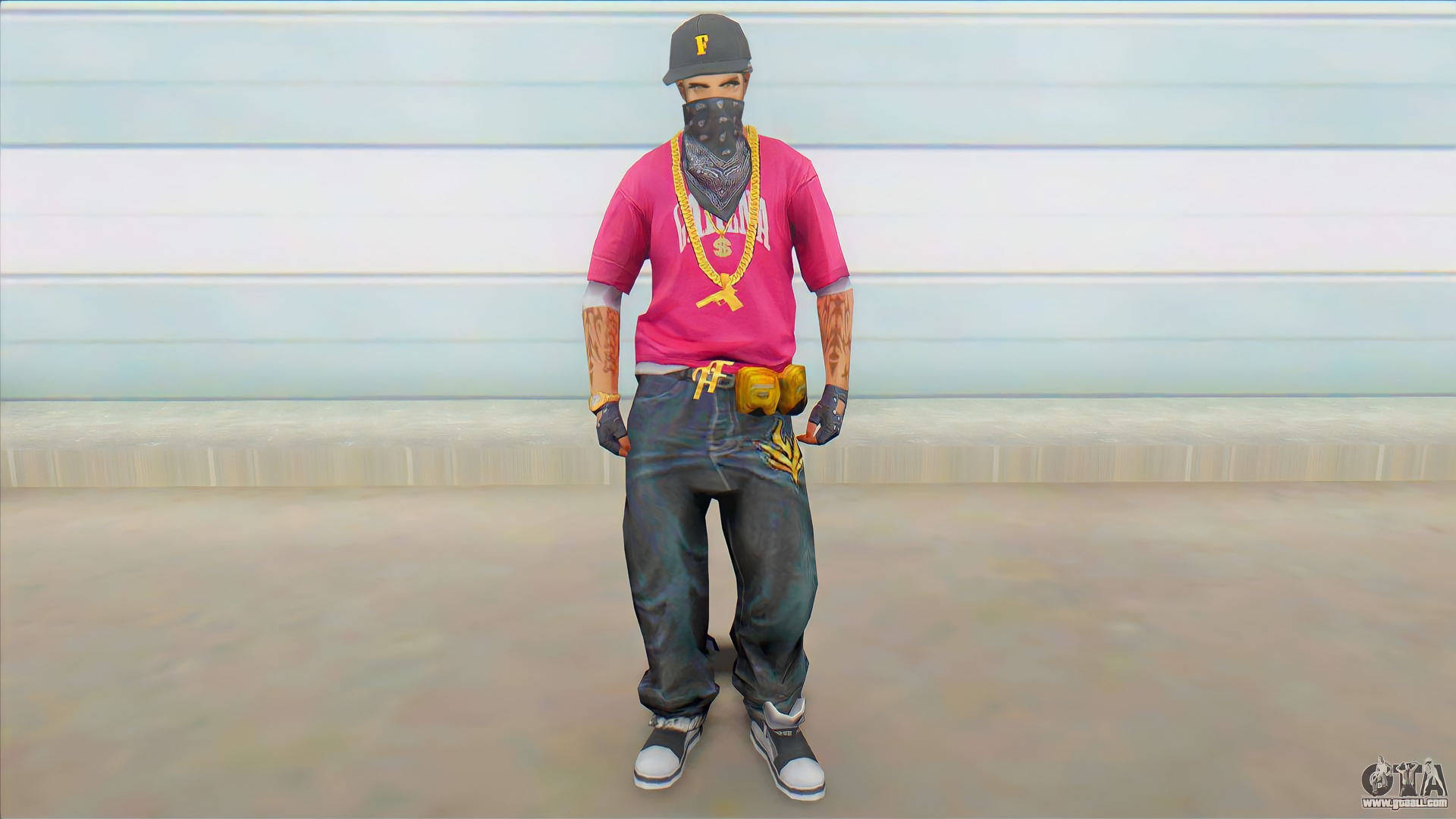 Free Fire Hip Hop Bundle Character Standing Background