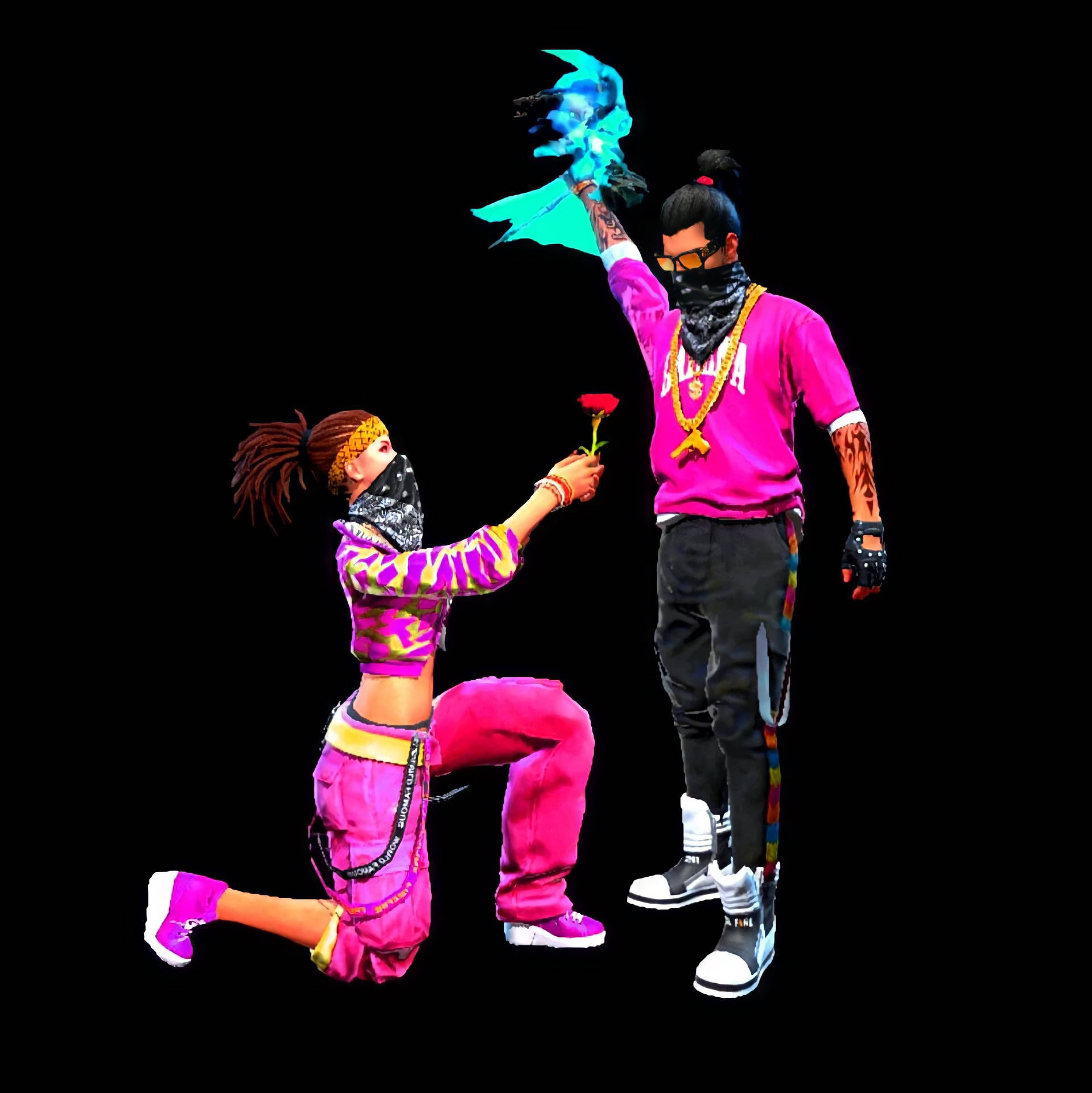 Free Fire Hip Hop Bundle Rose Proposal Background