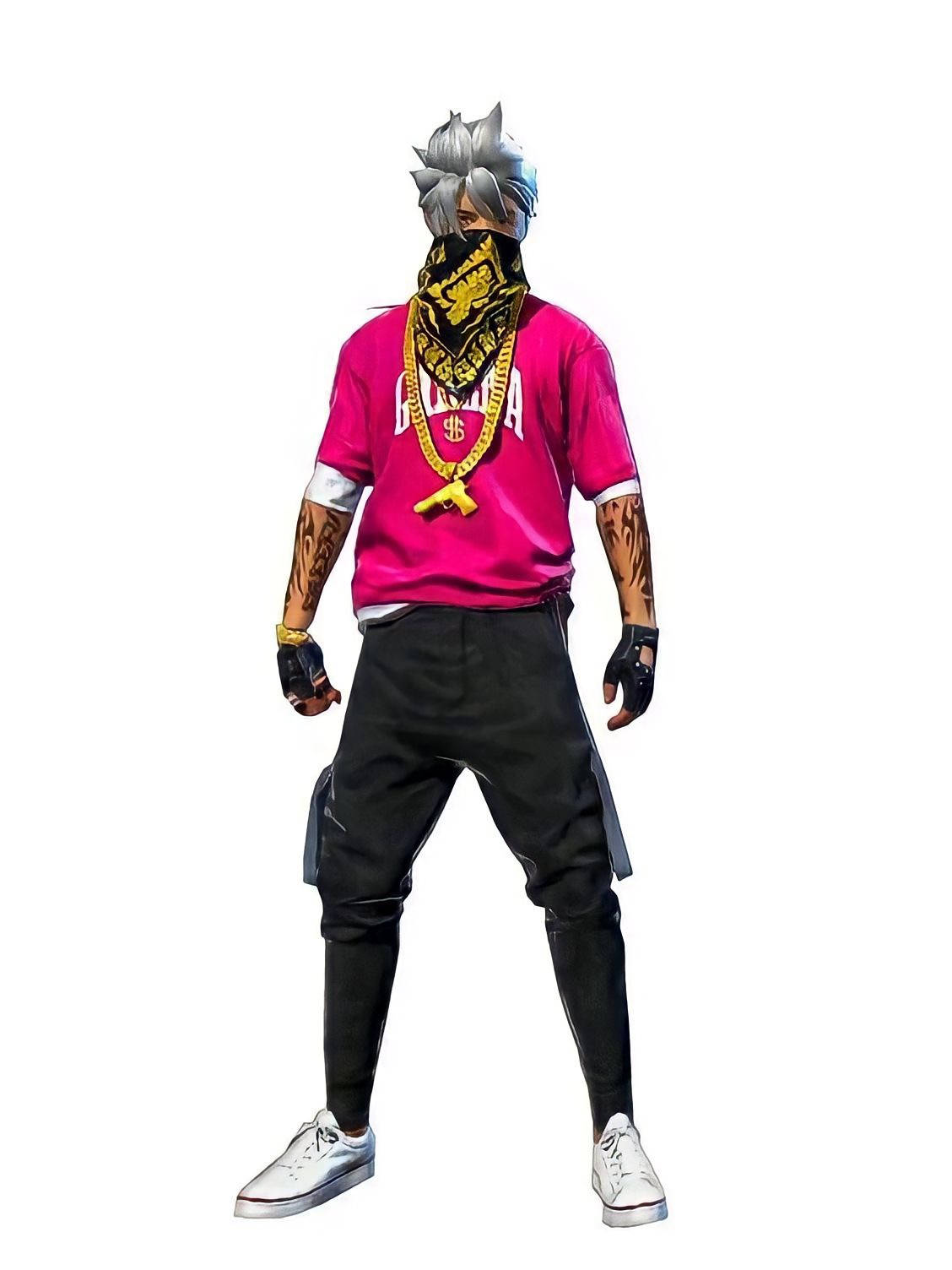 Free Fire Hip Hop Bundle Silver Hair Character Background