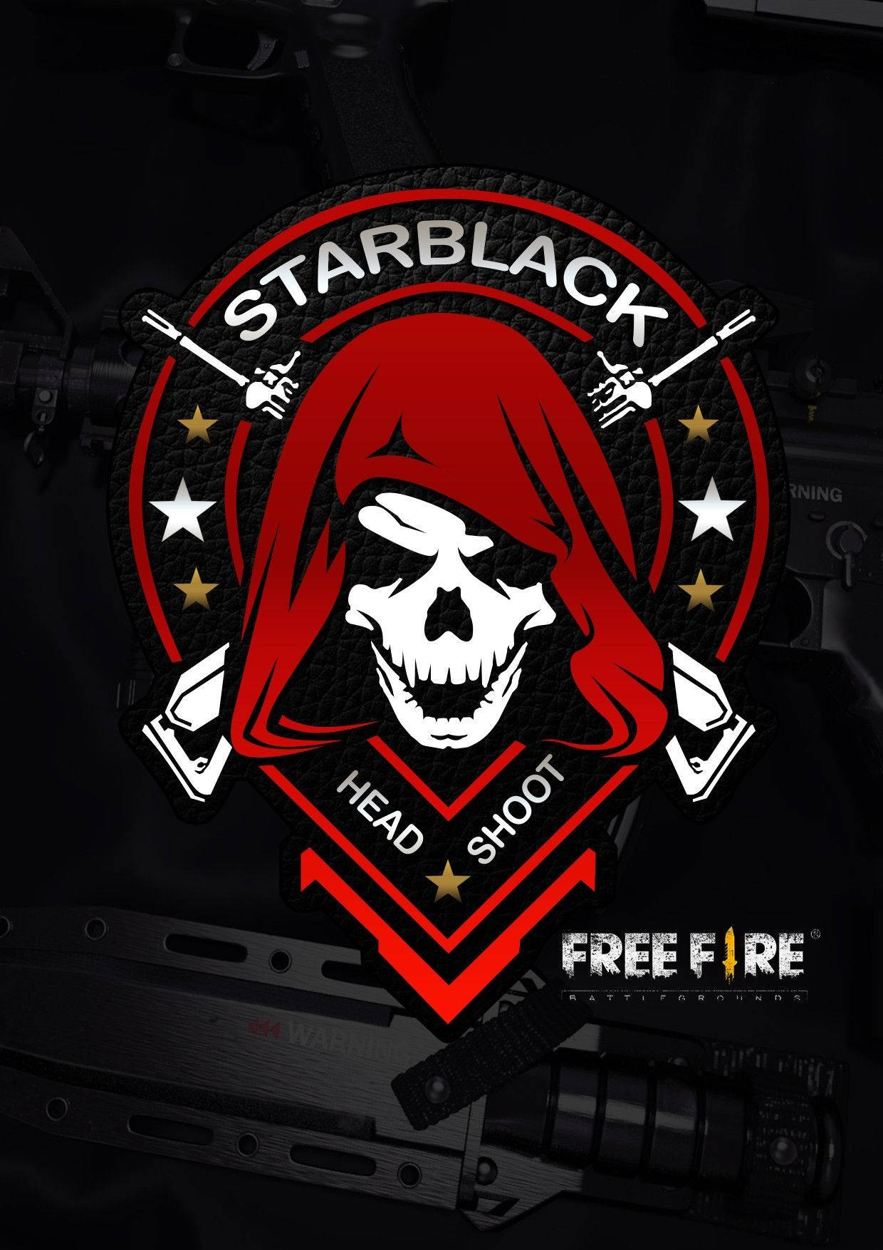Free Fire Logo Red-haired Skull Background
