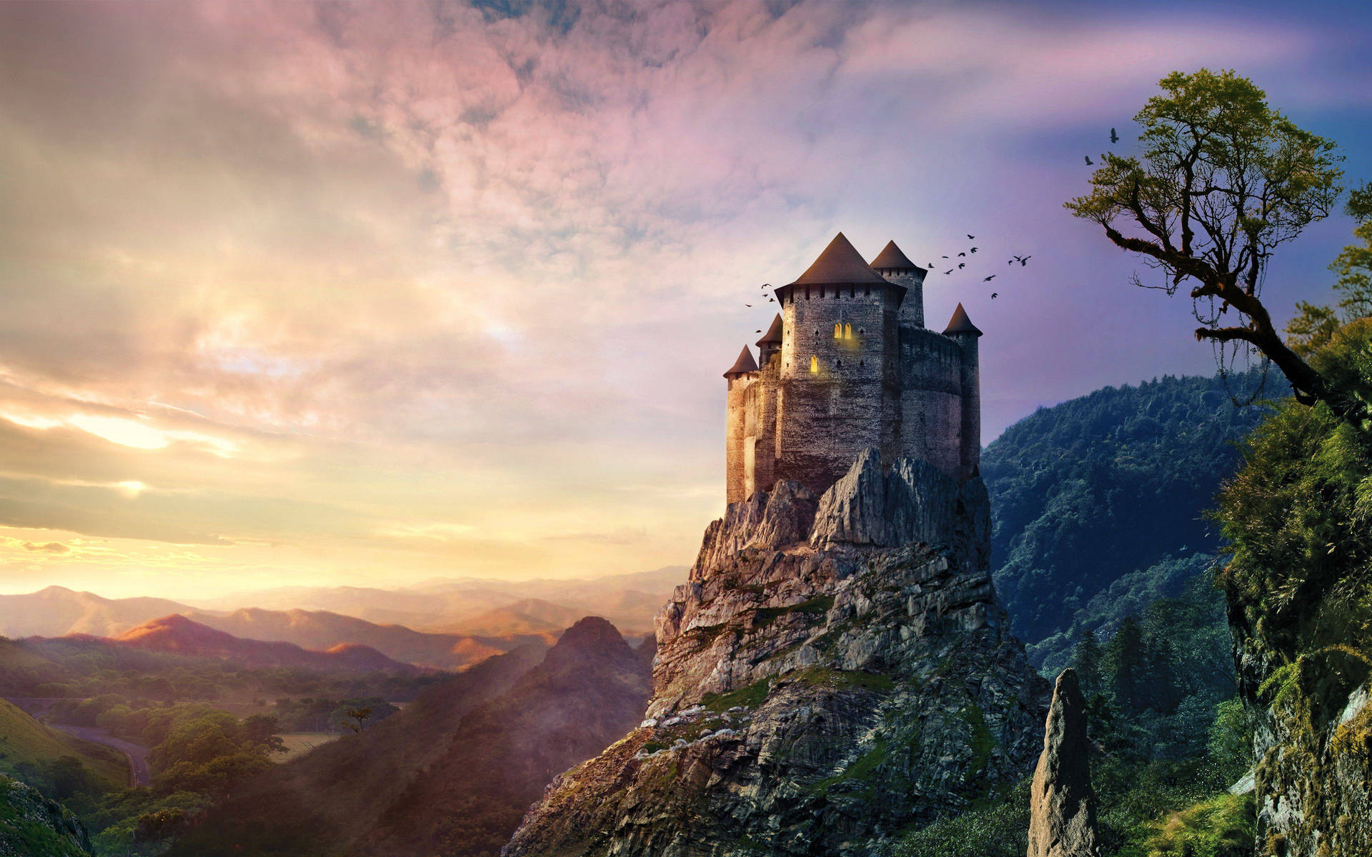 Free Image Fantasy Castle Background