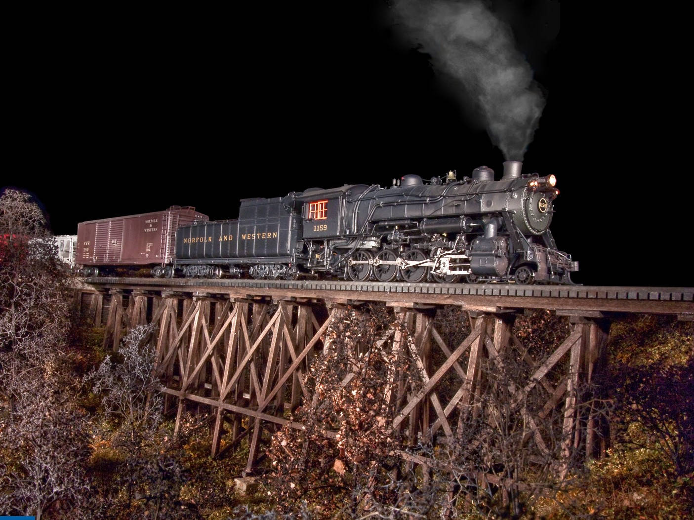 Freight Train In The Railway Of Norfolk, Virginia At Night Background