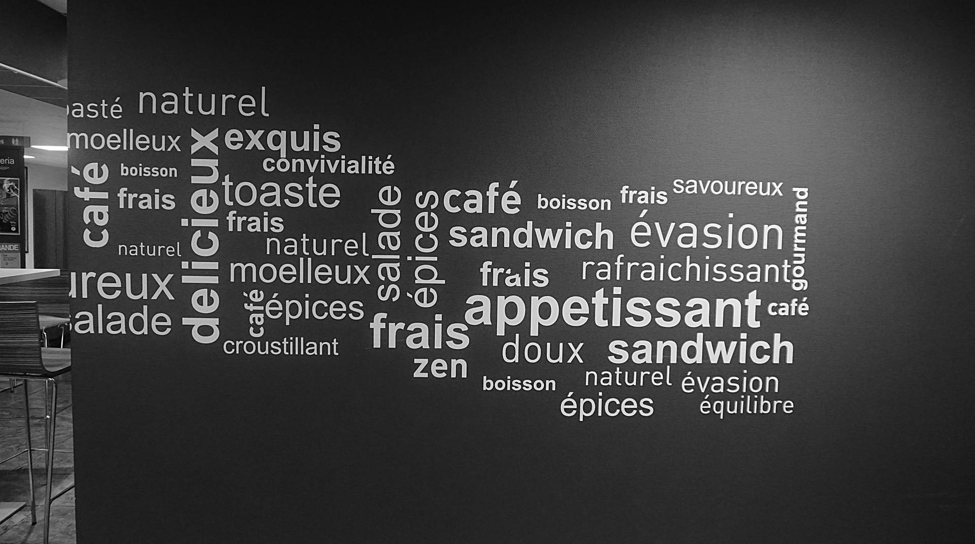 French Bakery Text Wall Background