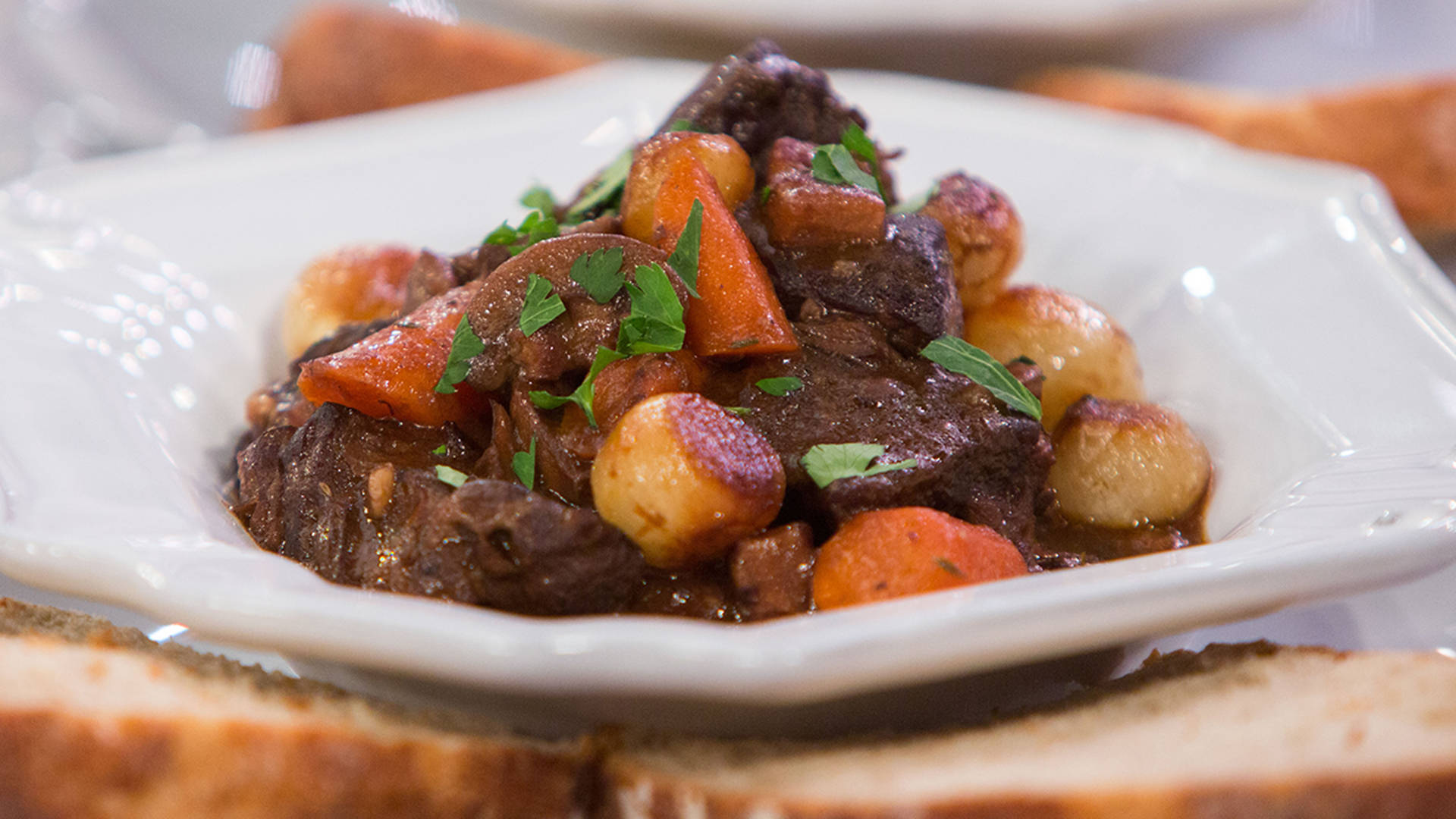 French Braised Beef Bourguignon Background