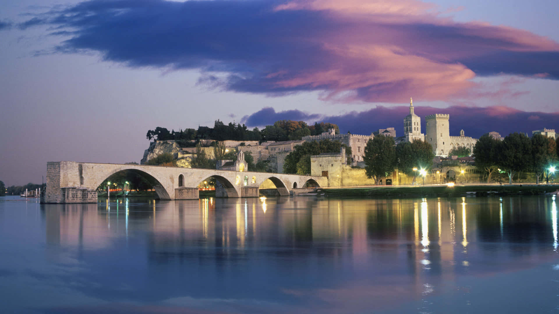 French Christian Avignon Bridge Background