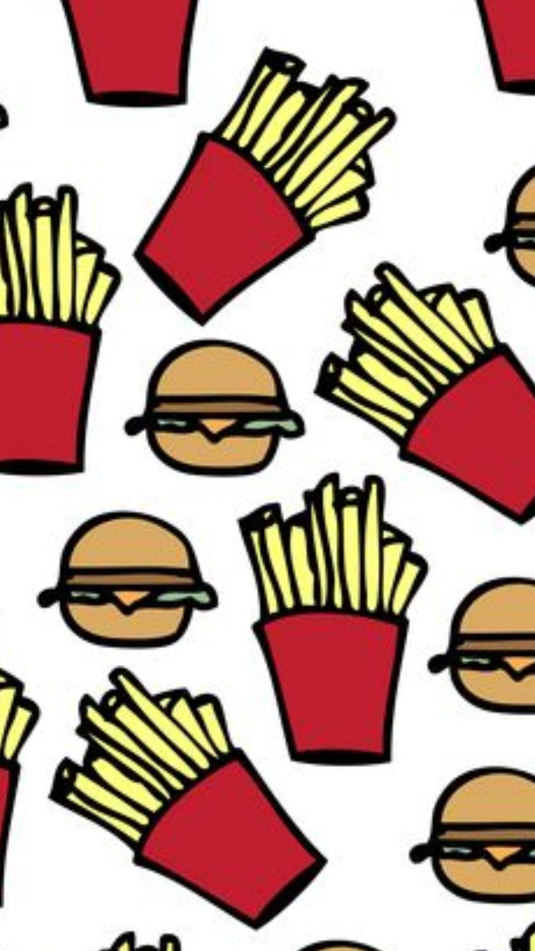French Fries And Burgers Background