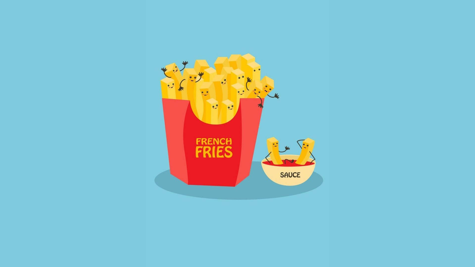 French Fries And Dip Cute Art