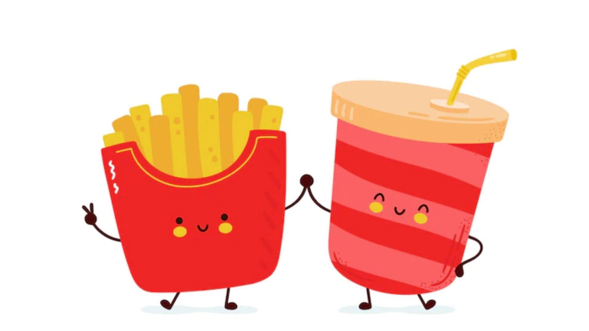 French Fries And Soda Background