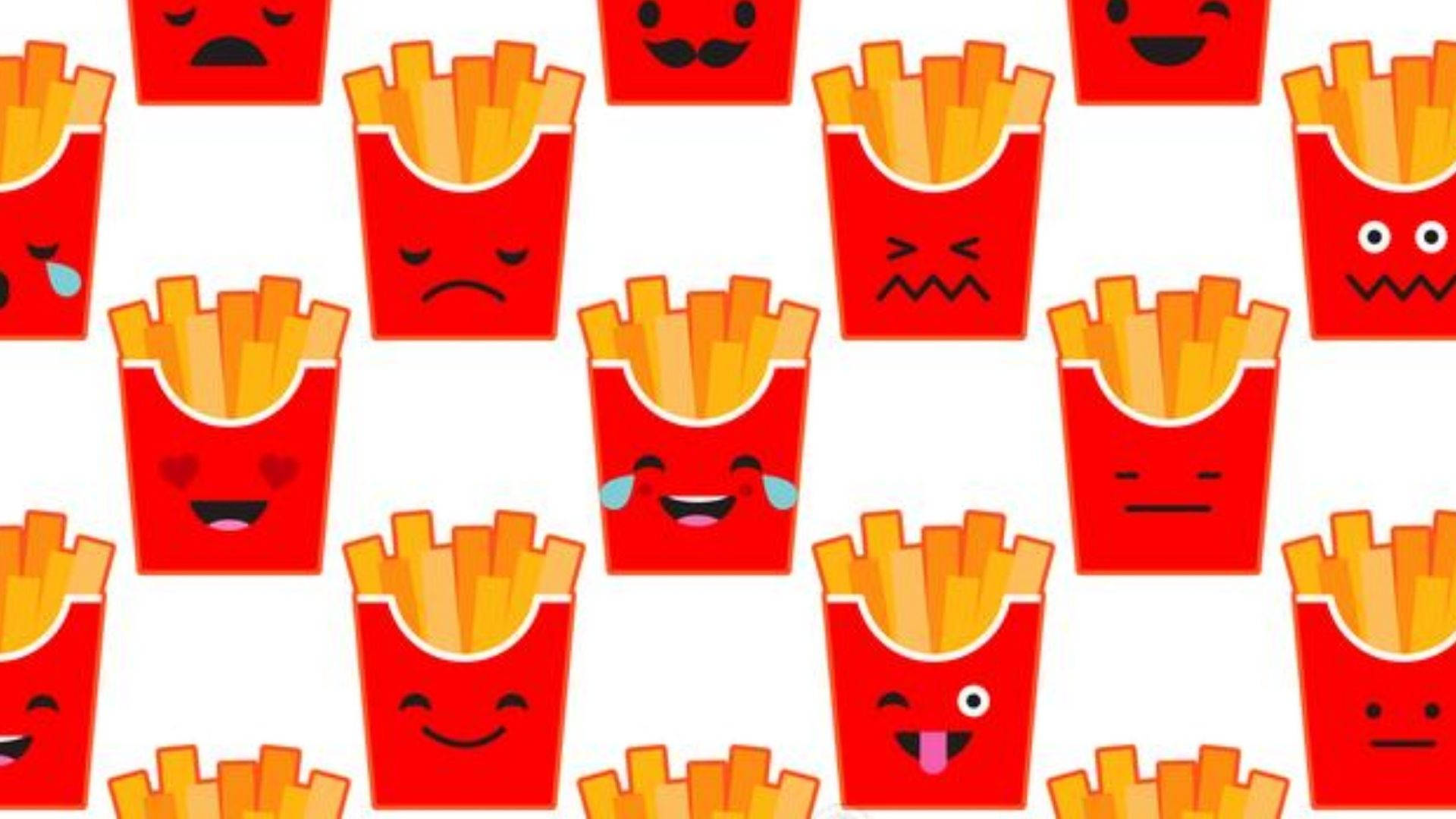 French Fries Faces Background