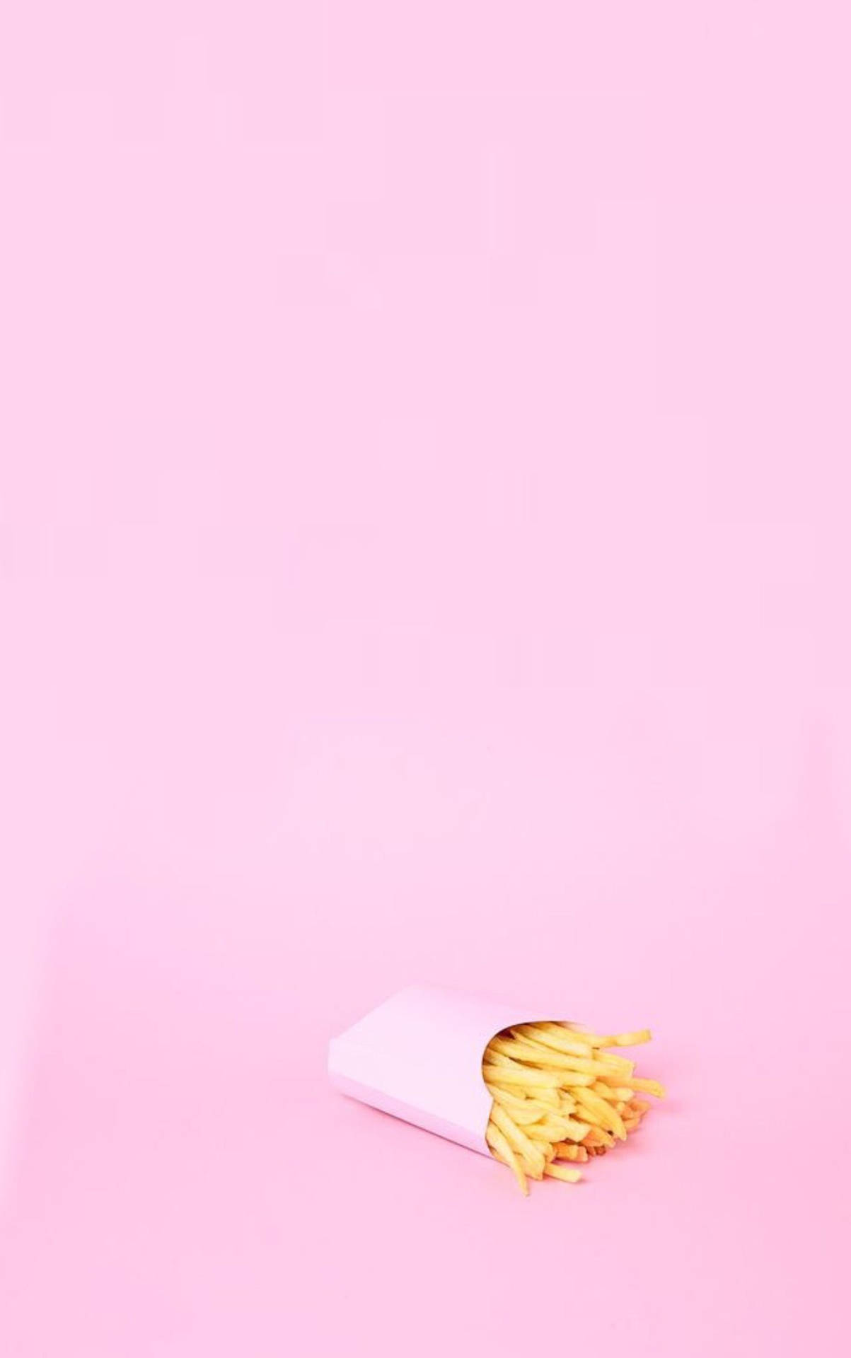 French Fries Plain Pink Background