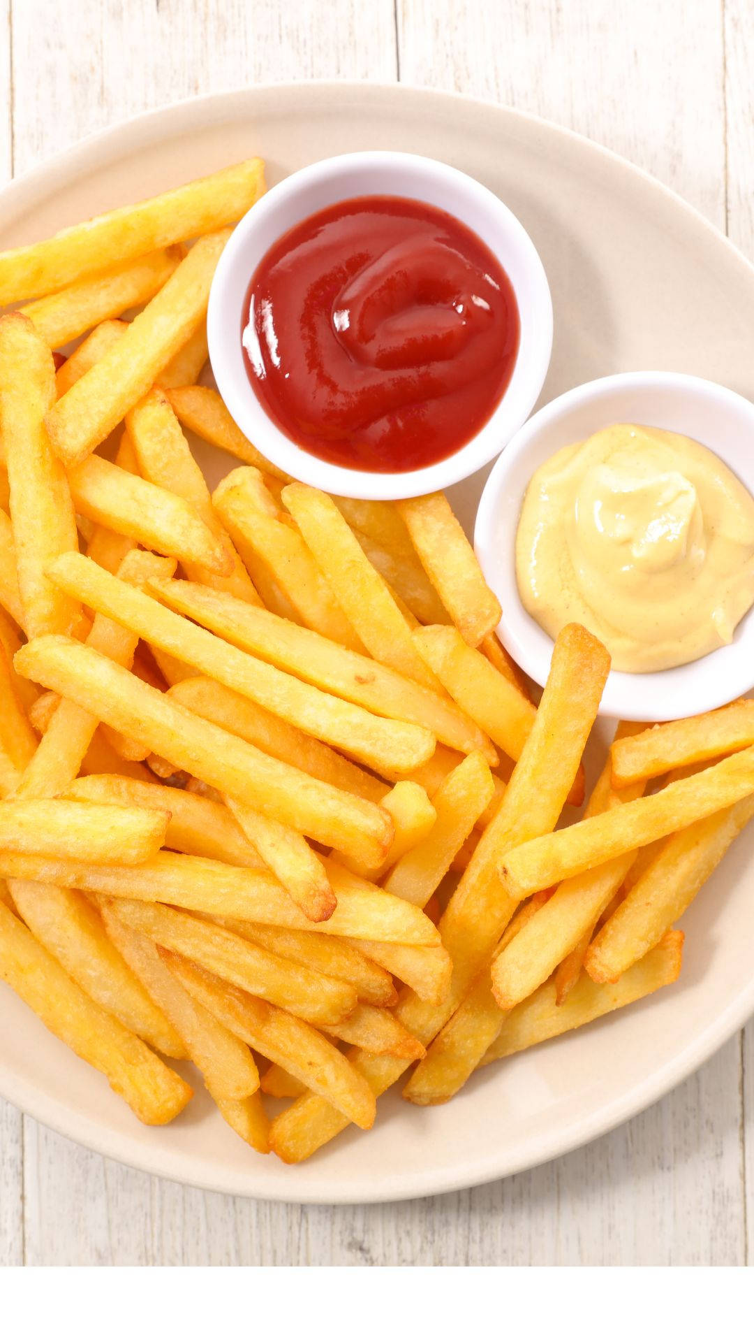 French Fries With Dips Background