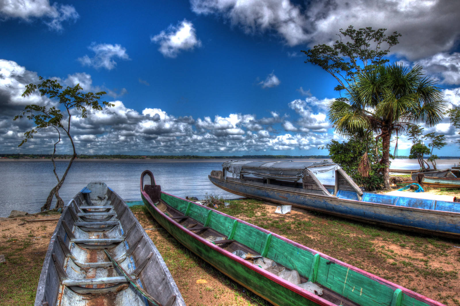 French Guiana Boats Background