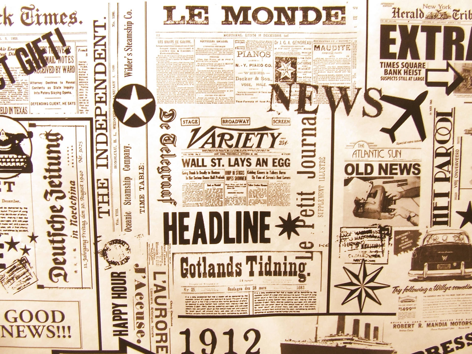 French Newspaper Background