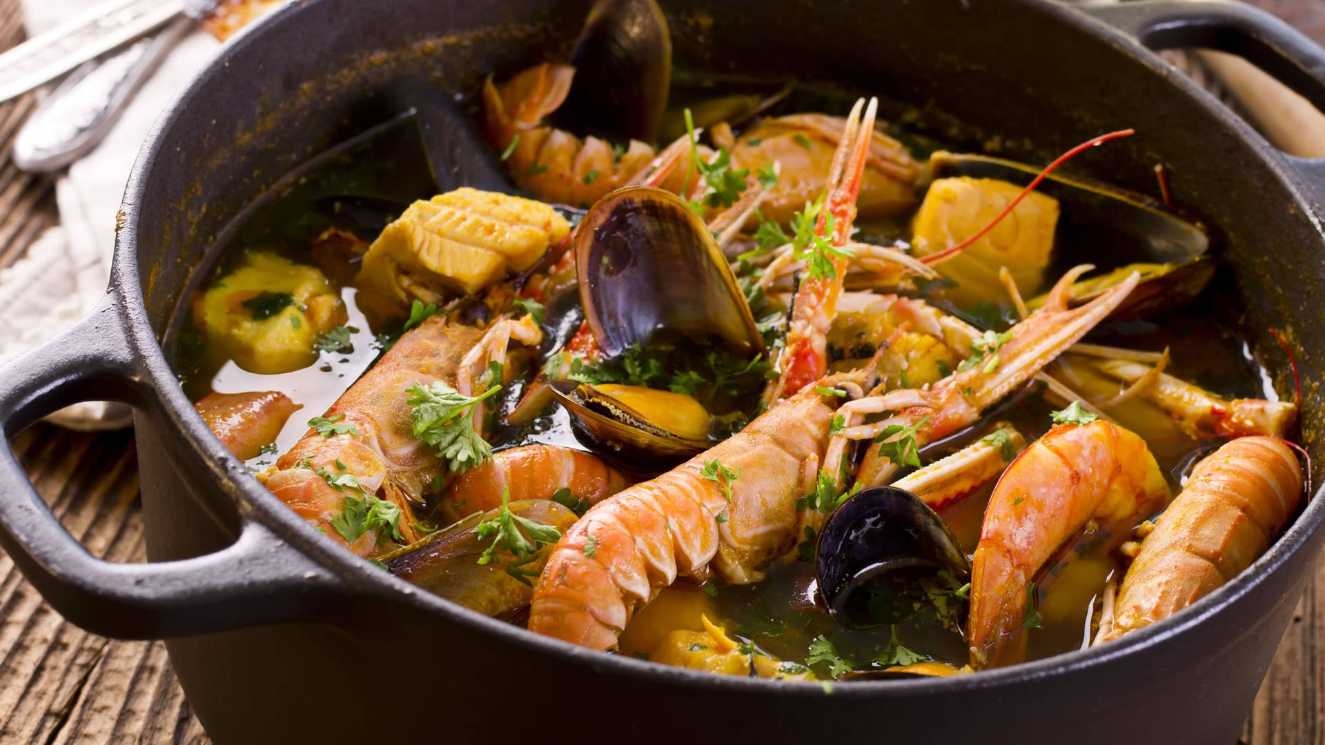 French Provencale Cuisine Bouillabaisse Sauce Background