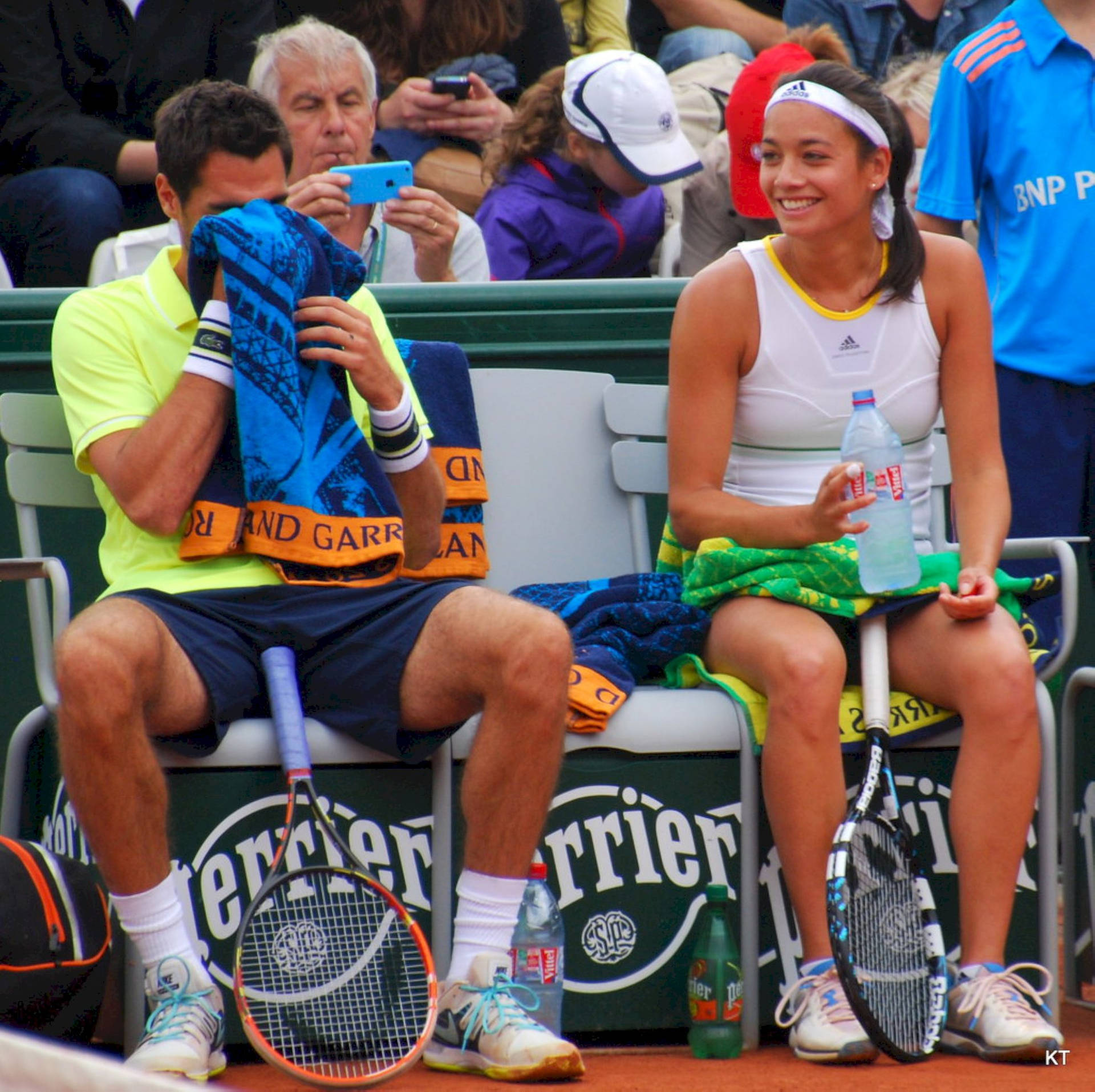 French Tennis Stars - Jeremy Chardy And Alizé Lim Background