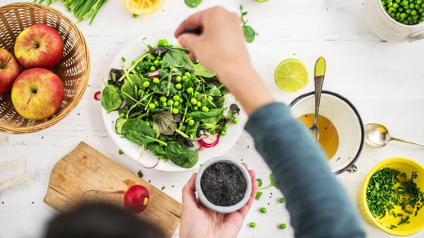 Fresh And Crunchy Leafy Green Salad Background