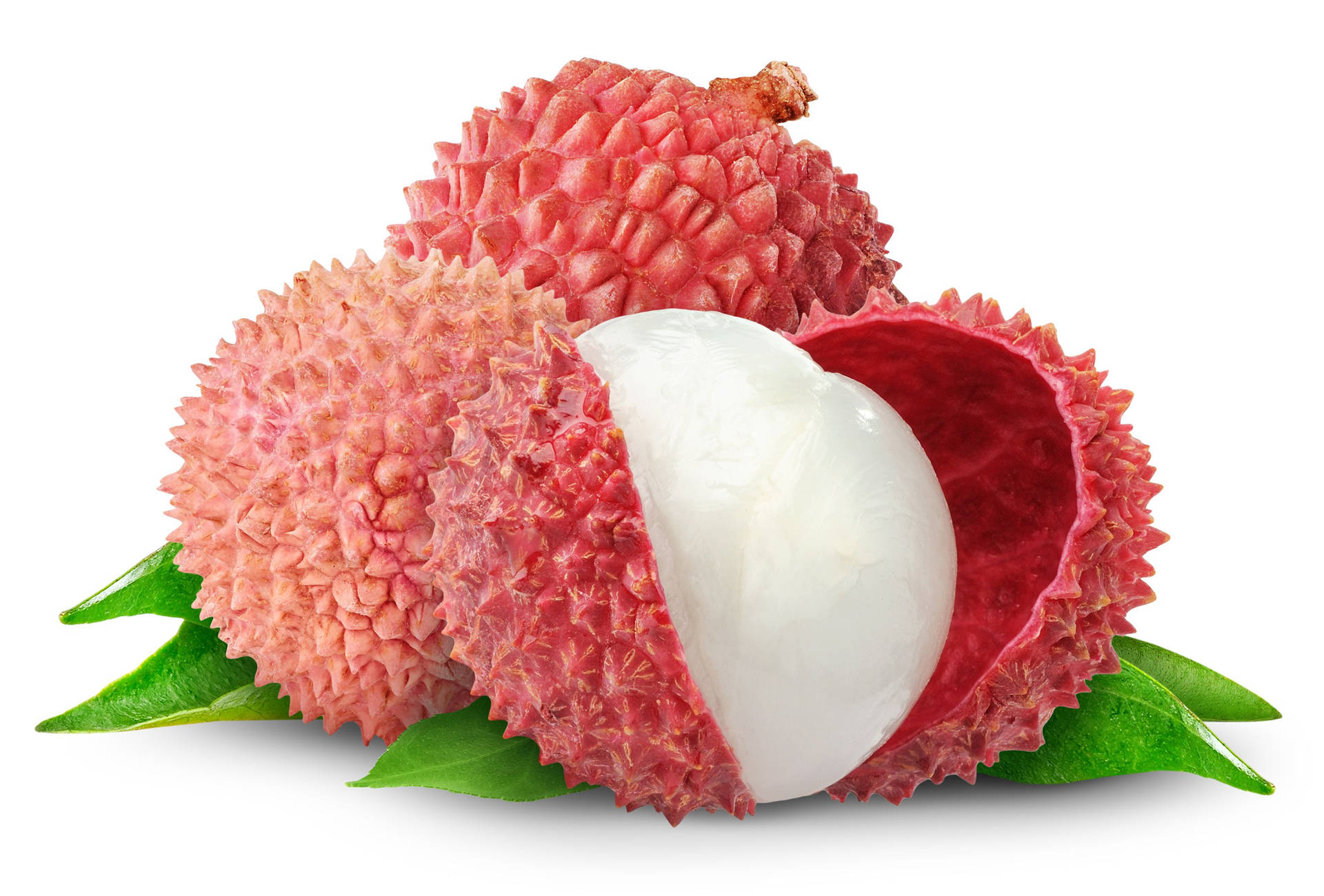 Fresh And Delicious Open Red Lychee Fruits