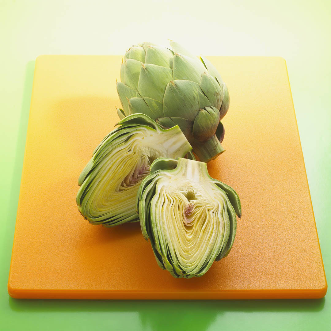 Fresh Artichoke Sliced In Half Background