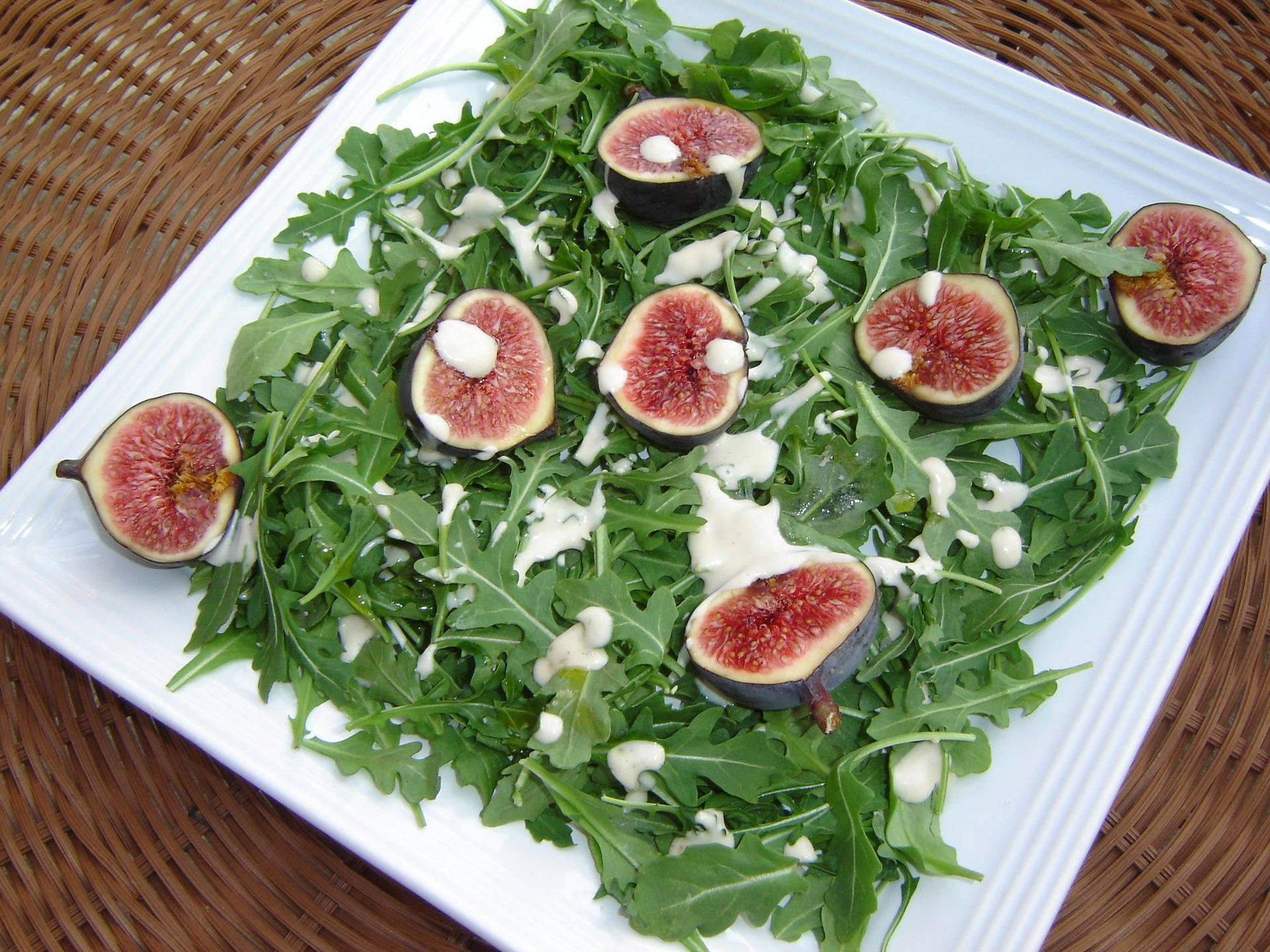 Fresh Arugula Leaves And Fig Salad