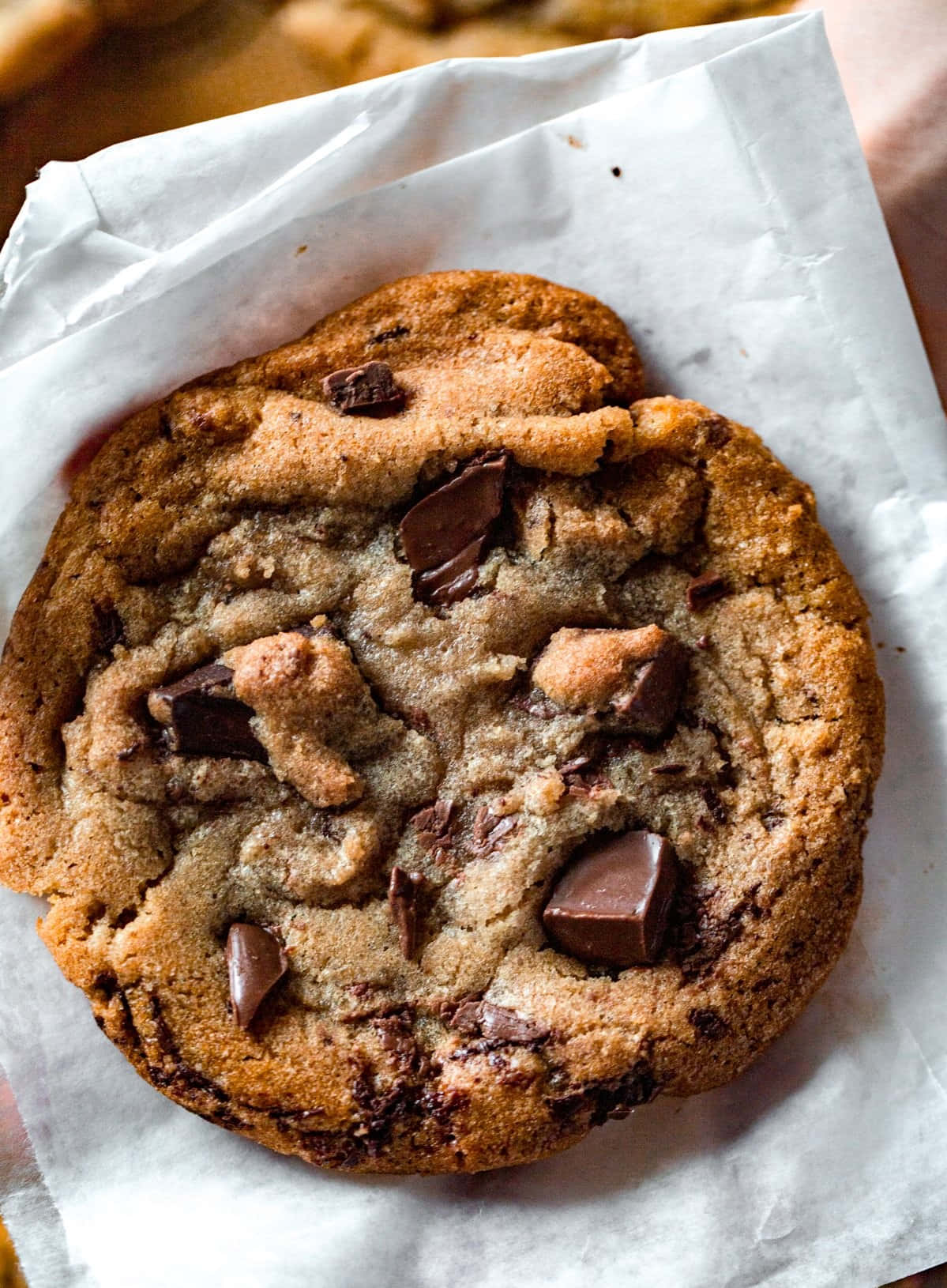 Fresh Baked Chocolate Chip Cookie Background