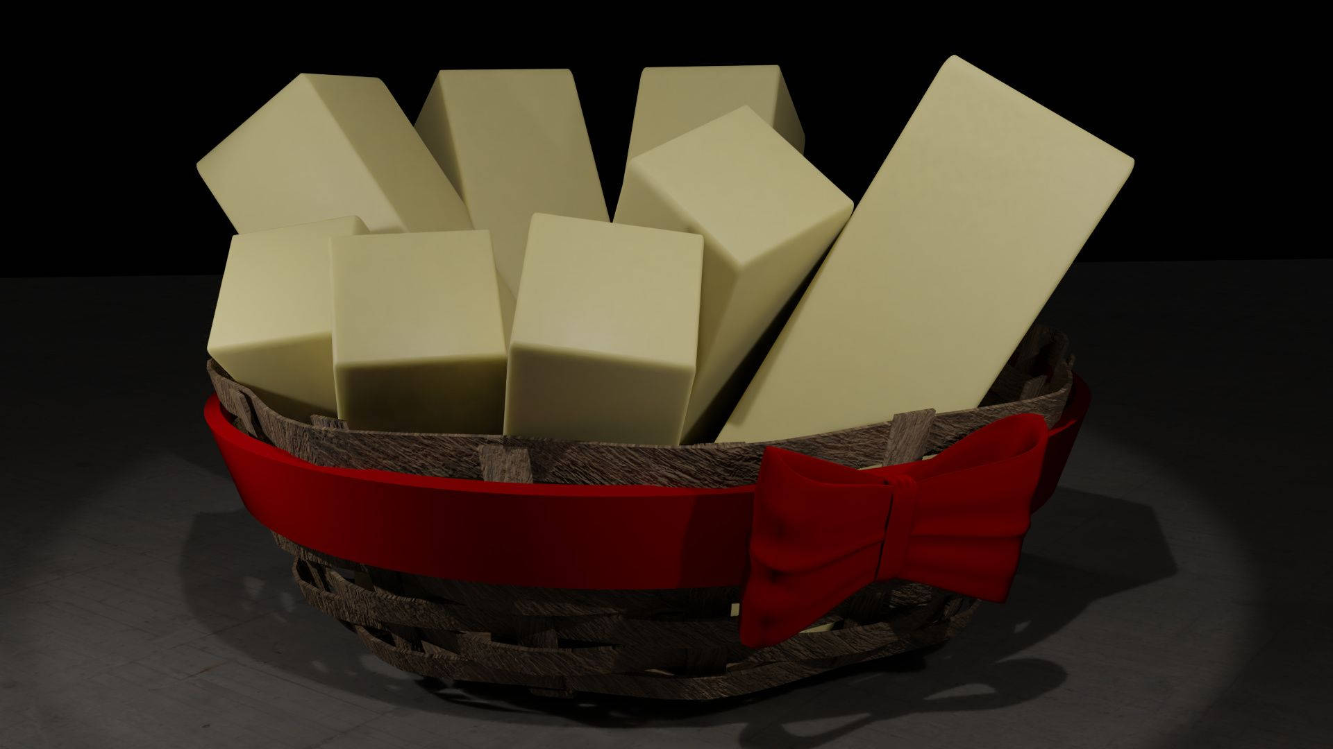 Fresh Butter Sticks In A Rustic Basket