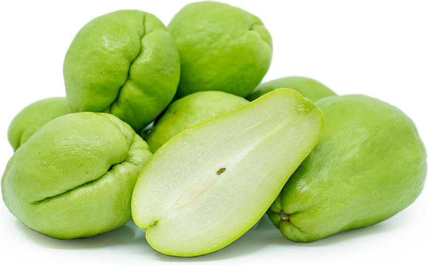 Fresh Chayote With Smooth Green Texture Background