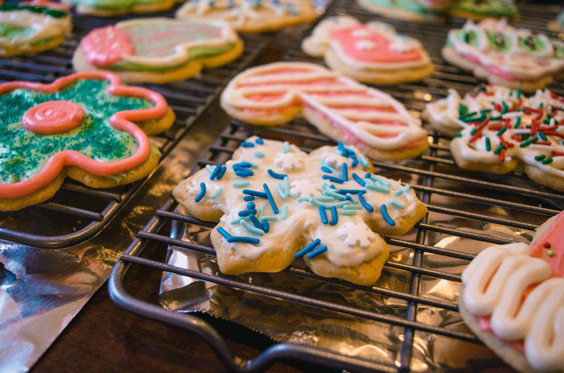 Fresh Christmas Cookies Background