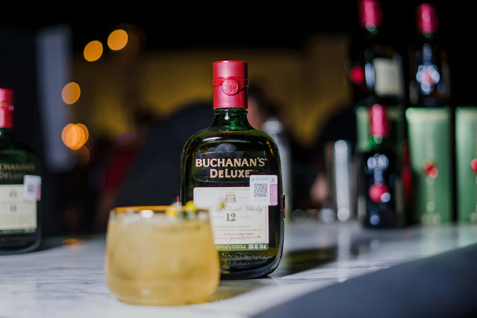 Fresh Cocktail With Buchanan's Deluxe Background